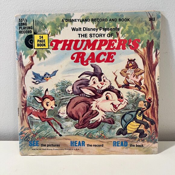 Walt Disney Other - A Disneyland Record and Book Walt Disney Presents The Story of Thumper’s Race